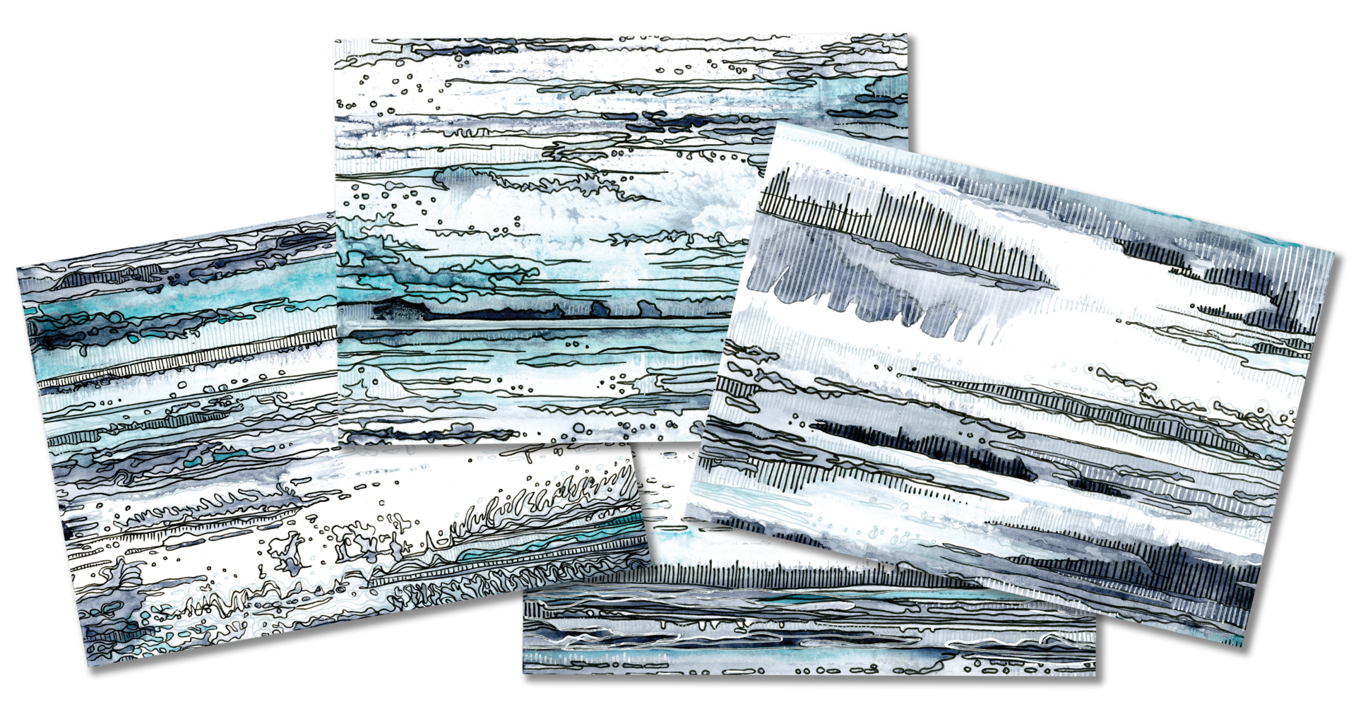 Abstract Oceans Card Set